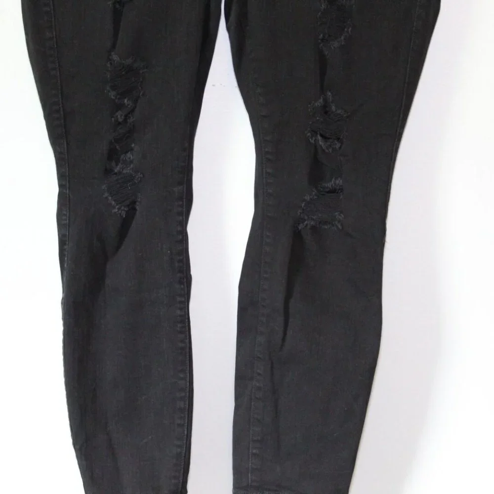 Torrid Bombshell Stretch Skinny Jeans Black Distressed Plus Size 20 Short H13228 - Picture 4 of 12